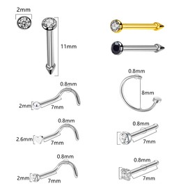 HYJLPAF Nose Piercing Kit - 3 Pack Self Piercing Gun, Disposable Safety Kit with Nose Rings and Studs