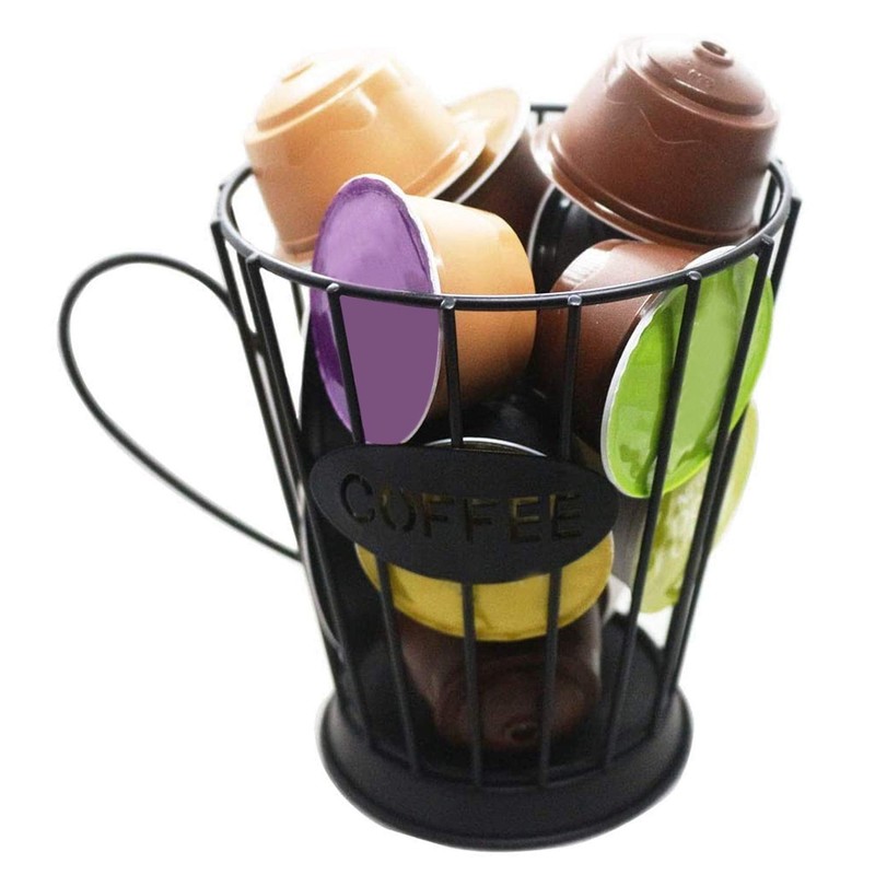 Hausdec Coffee Pods Holder Coffee Capsules Storage Basket Kitchen Counter