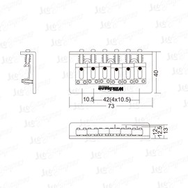 Wilkinson WOF02 Hardtail bridge for ST Strat, TL Telecaster, IBZ, JK- Match All the Electric Guitars without the Bridge Hole on the body (WOF02 Black)