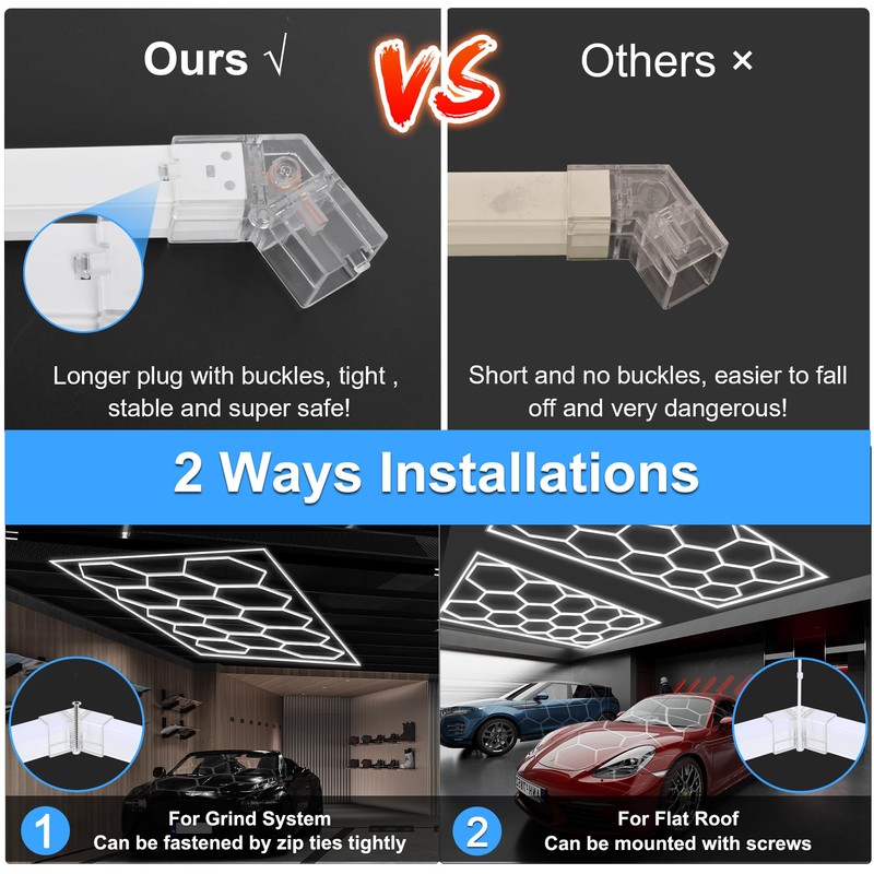 MODERN Hexagon Garage Lights，25 Pack 216W 25920LM High Brightness Hexagon