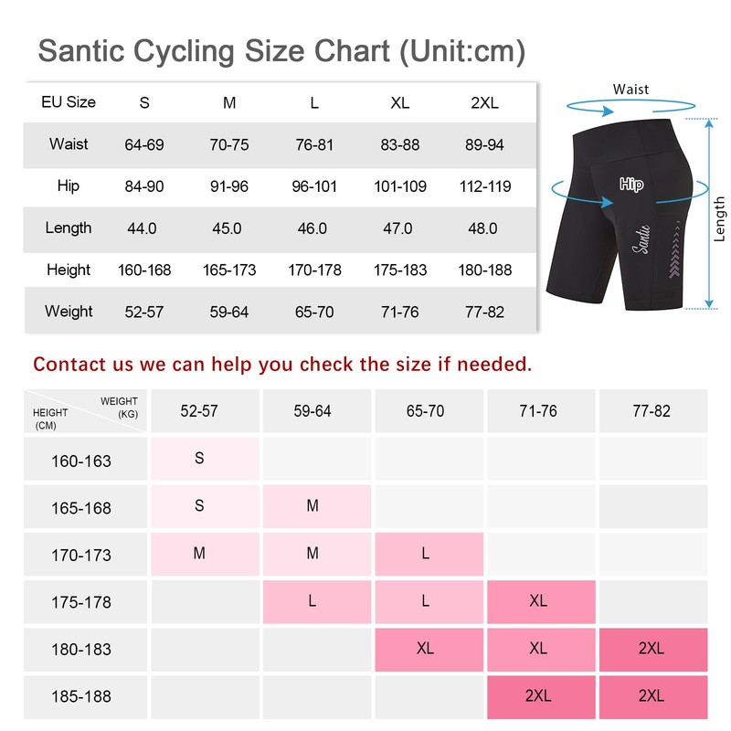 Santic Women's Padded Cycling Shorts, A-violet, XL