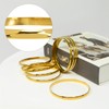 Linkidea 8-Piece Gold-Tone Stainless Steel Bangle Set for Women, Size