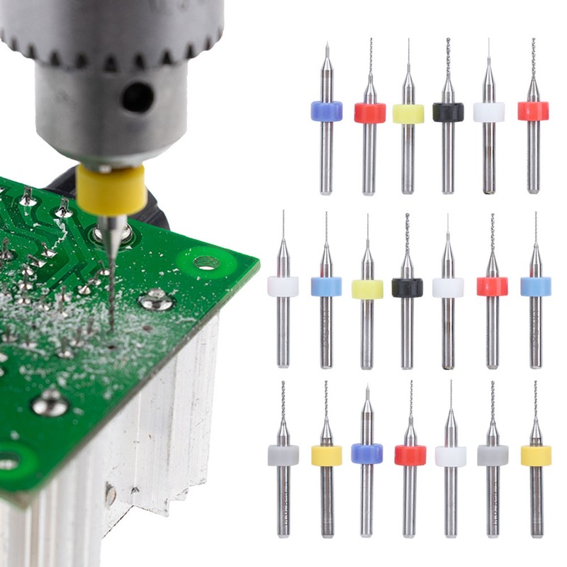 20Pcs Micro Drill Bit Set Alloy Circuit Board Mini Fixed