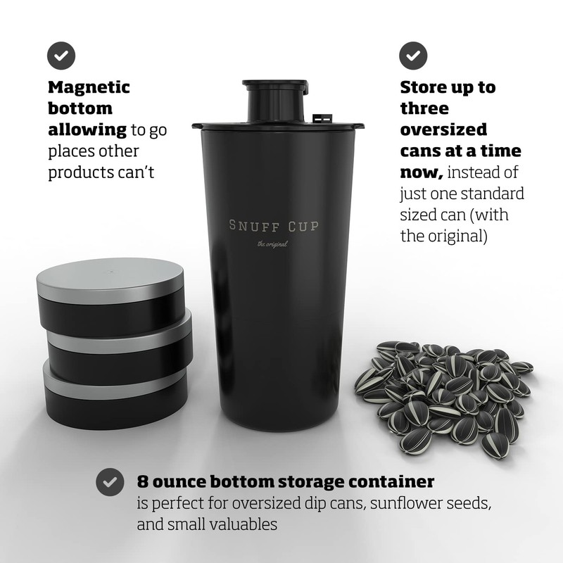Snuff Cup Pro Spittoon with Discreet Storage Fits Up to