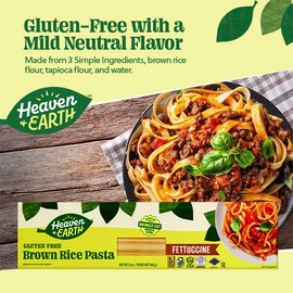 Heaven & Earth Gluten Free Brown Rice Pasta Fetuccinni, 12oz (3 Pack) | Great Texure | Real Pasta Taste & Mouthfeel | Whole Grain Gluten Free Pasta | Linguine Style | Kosher