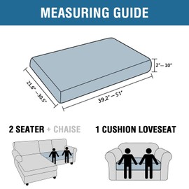 H.VERSAILTEX Velvet Stretch Individual Couch Cushion Cover Plush Cushion Slipcover for Loveseat Sofa Cushion Furniture Protector Seat Cushion Sofa Cover (1 Piece Loveseat Cushion Cover, Oatmeal)