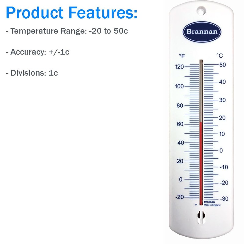 Large 240mm Wall Thermometer Garden Greenhouse Home Office Room Use