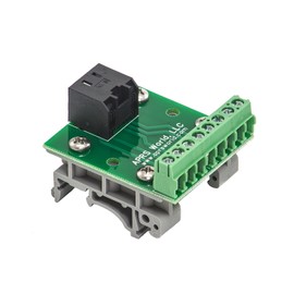 RJ-45 / 8P8C to Screw Terminal Breakout Board, with DIN Rail Clips