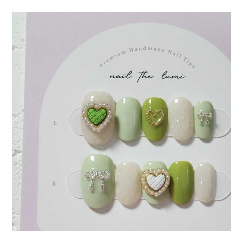 Pista Melt Handmade Nail Tips - Coffin / 피스타 멜트