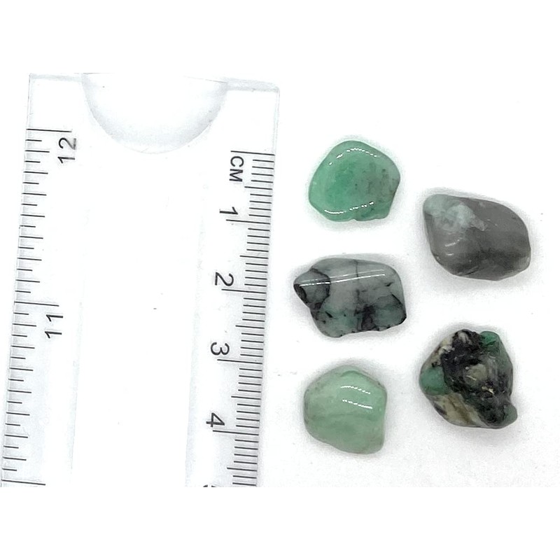 Emerald Mini Crystal Tumbled Stones - 10 Pc