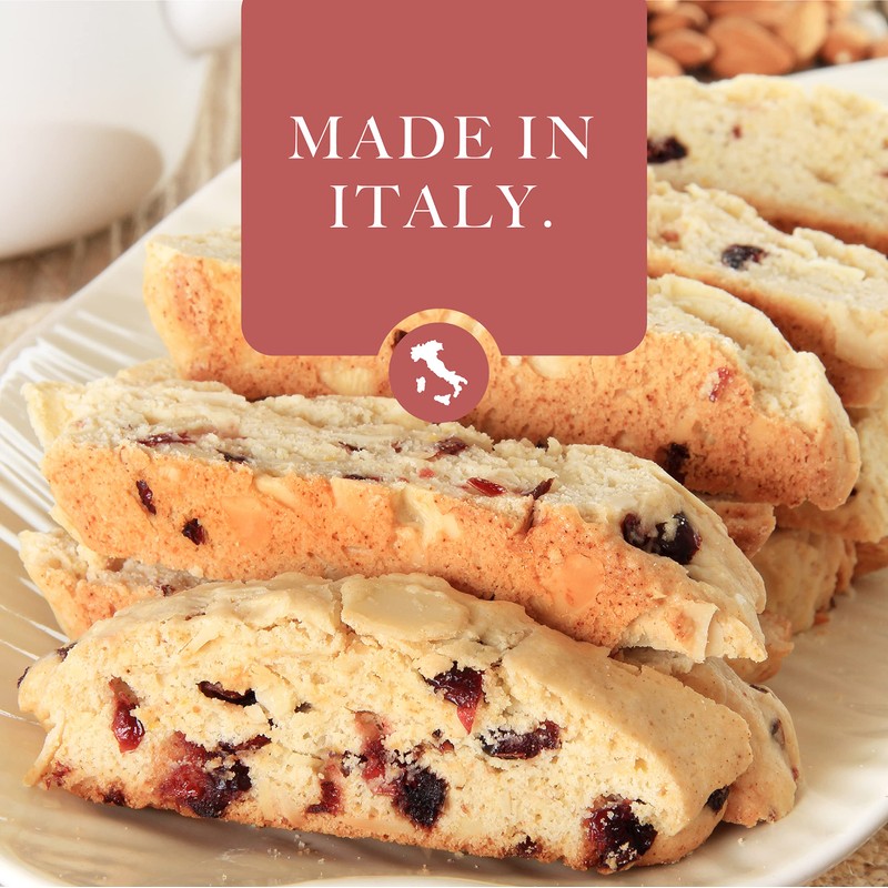 L'Oro Del Sud Cranberry Biscotti, Cantuccini d'Abruzzo, Italian Cookies Madewith