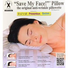 Save My Face!" La Petite Pillow (Black, Satin)