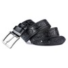 PACDE Cowboy Leather Belt with Pin Buckle Black Coffee Print