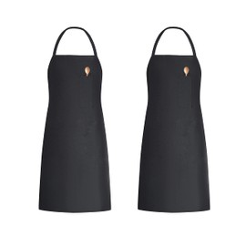 Weavric Unisex Bib Apron, 32x28 Inch 81x71 cm, Washable, with Long Ties for Women Men Chef, Kitchen, Crafting, Drawing, Pack of 2