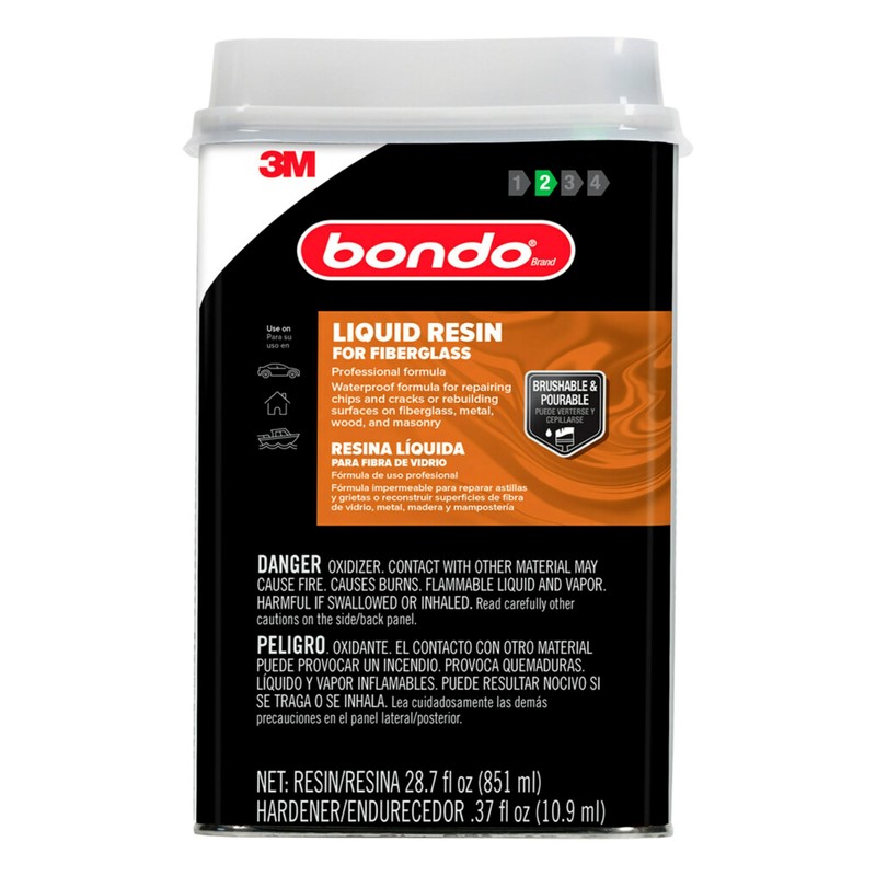 3M Bondo Fiberglass Resin 28.7 US Fl oz Filler with