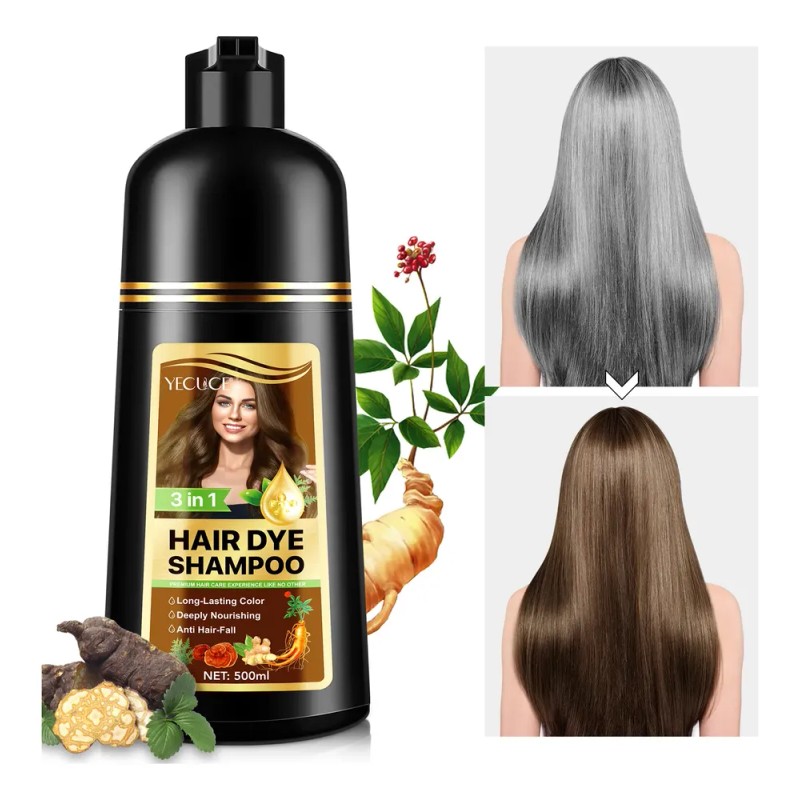 Shampoo Tinte 3en1 Cubre Cana Castaño Fácil Aplicar Duradero