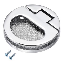 sourcing map Flush Pull Ring Handle 43.5x7mm, Plane Drawer Door Pull, Silver Tone