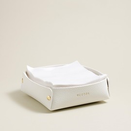 OLETHA Napkin Holder for Luncheon Napkins - Aesthetic Desk Decor for Kitchen & Dining Table - White