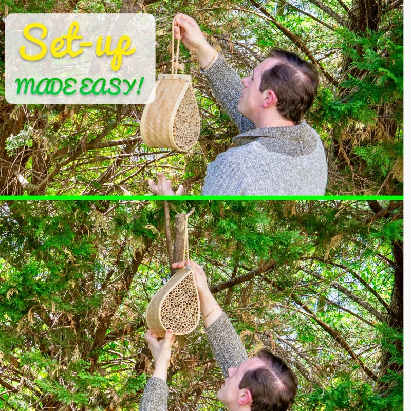 Made Easy Kit MEK Mason Bee House with Bamboo Tubes