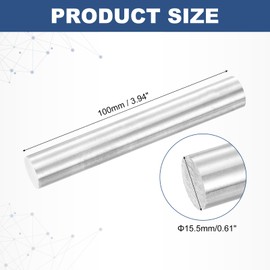 sourcing map Round Steel Rod, 15.5mm x 100mm SKD11 Steel Solid Lathe Bar Stock Tool for Shaft Gear Drill Lathes Boring Machine