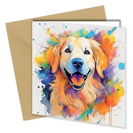 Dog Greeting Cards, Various Dogs, Watercolour & Pen, Ideal for Birthdays from the Dog, Anniveraries, Get Well Cards, Good Luck Card, Fathers Day, Mothers Day (#396 Golden Retriever)