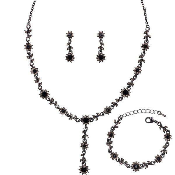 rneyflow 3 Pcs Elegant Bride Bridal Austrian Crystal Flower Shaped