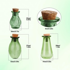 Yuqutum 26 Pcs Colored Tiny Spell Jars, Mini Glass Bottles, Three Shapes Cute Wishing Bottles with Cork Stoppers, Small Glass Potion Bottles for Party Wedding DIY Decoration