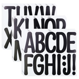 12 Sheets Letter Stickers, 4 Inch Vinyl Alphabet Stickers, Self-Adhesive Punctuation Letter Stickers for Mailbox, Scrapbooking, Decoration, Craft, Arts, DIY, Decor- Black