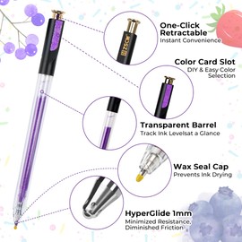 Retractable Gel Pens, 100 Colors Large Capacity Multicolor Gel Ink Pens