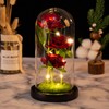 Glass Dome Rose Ornament LED Strip Light Blessing Romantic Glass
