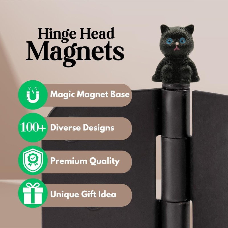 Cat Hinge Heads Decorative Topper Set of 6 - Cute