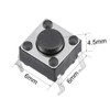 Youmile 100PACK Tact Button Switch 6x6x4.5mm 4Pin DIP Micro Panel