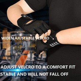 BIKINGMOREOK Training Gloves Breathable Fitness Gloves Crossfit Sports Gym Gloves for Yoga, Running, Rowing, Non-Slip Durable Strength Training Weight Lifting Gloves Men Women Black, M