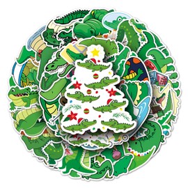 Bric Dodo Pack of 50 Crocodile Stickers Car Laptop Phone Guitar Skateboard Motorcycle Bicycle Crocodile Stickers Set Vinyl Waterproof Aesthetic Stickers for Teenagers Children Adults