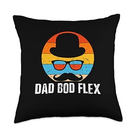 Exercise Routine Father Diet Condition Dad BOD Flex Fitness Lifestyle Health Habits Daddy Nutrition Throw Pillow, 18x18, Multicolor