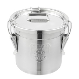 DYNAMI 304 Stainless Steel Containers With Lid,202oz Airtight Flour Container for Kitchen,5-10lbs Metal Airtight Canisters Milk Jug Coffee Bean Cookies Canisters w/Locking Clamp (6L/1.6Gal)