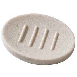 Mini jabonera para baño, barra de resina para jabón, bandeja de jabón para fregadero de cocina (beige)