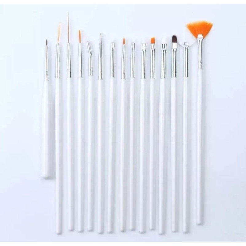 Nail supply 15 Pinceles Profesional Para Mano Alzada Decoración De