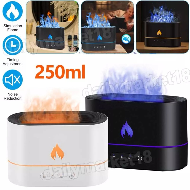 250ml USB Air Humidifier Essential Oil Aroma Diffuser 3D Flame