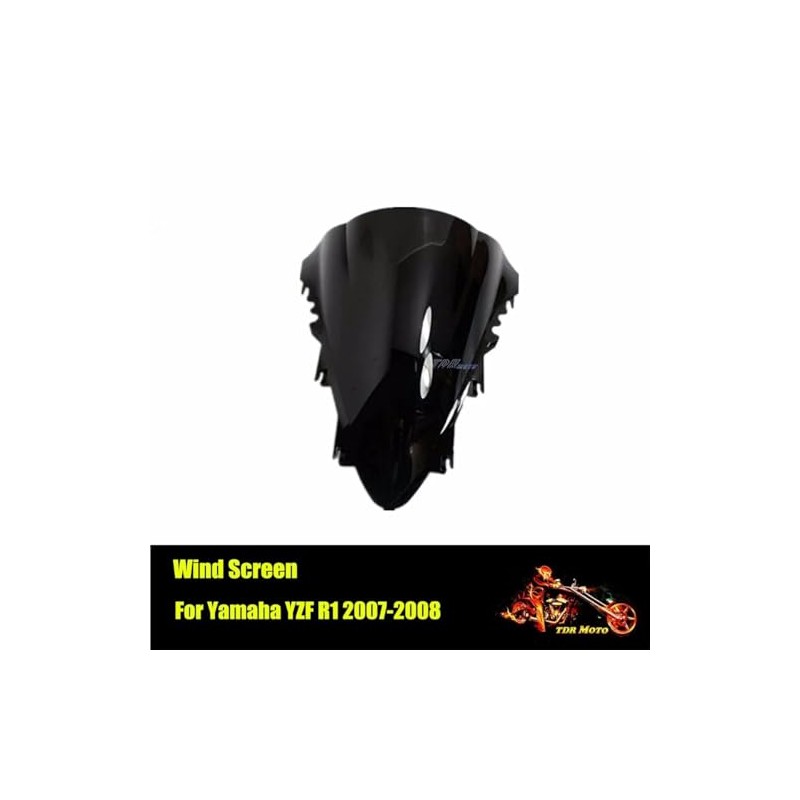 TDR Black Windscreen Windshield for YZF R1 2007 2008, Durable