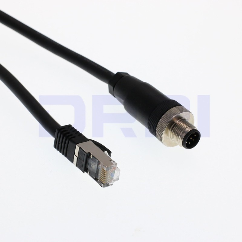 DRRI M12 - Cable de 8 pines macho a RJ45