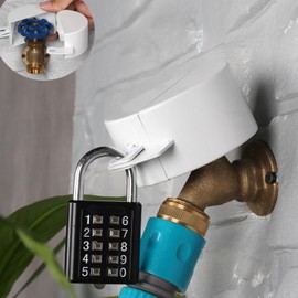 Outdoor Faucet Lock System -Gate Valve Lockout Device -Prevent Water Theft by Cover and Code Lock,Stop Unauthorized Water use and Vandalism,Water Spigot Cover (White Password Lock)