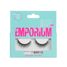Eyelash Emporium False Eyelashes Wispy 03 With Eyelash Glue – Timeless Lash (Pack of 1 Pair)