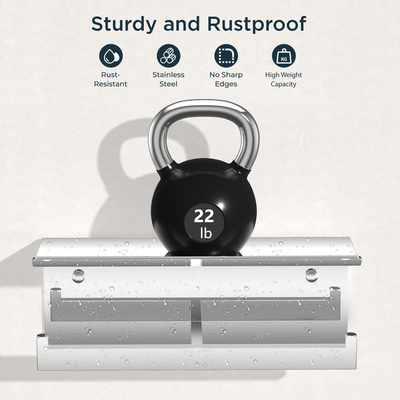 FORIOUS Toilet Paper Holder with Shelf, 304 Stainless Steel Wall
