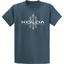 Koloa Surf Company Vintage Surfboards Logo Heavyweight Cotton T-Shirt, Steel Blue, X-Large