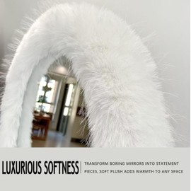 Fluffy Mirror Frame Cover for Arched & Full-Length Mirrors (59"x16") – Stretchy, Non-Slip Fit, 6 Neutral Colors – Soft & Durable Décor (Mirror Not Included)
