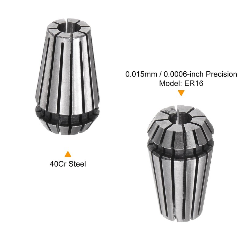sourcing map 2 Pcs ER16 6mm Spring Collet Chuck High