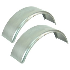 (2) Smooth Steel 16 Gauge Round Single Axle Trailer Fenders 8" x 28" x 10"