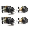 Brotima 2 Pack Entry Door Knob Lockset and Single Cylinder