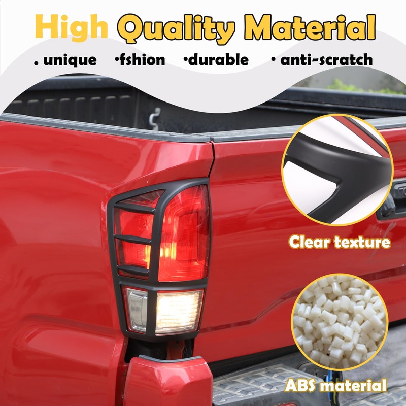 Tail Light Guard Covers Compatible with Toyota Tacoma 2016-2023, Rear